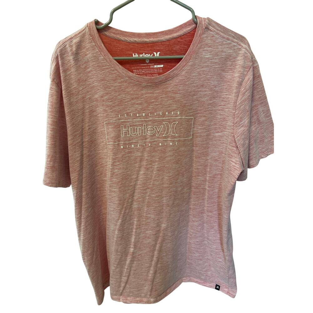 Hurley Men's Short Sleeve Pinkish Brick Soft T-Shirt Graphic T Size XL Casual